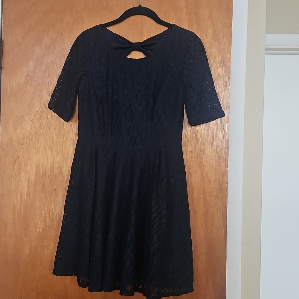 Iz Byer Navy Blue Lace Dress